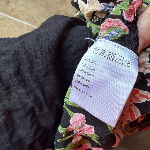 Anthropologie Banjanan Markle Ruffled 100% Silk Maxi Dress Pockets Event Ready L - Picture 16 of 16